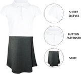 A2Z 4 Kids Girls Pack of 2 School Uniform Dress Comfortable Pleated Summer Lightweight School Skirts Dress Age 3-14 Years