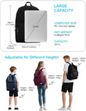 School Backpack Men Women,20L Black Rucksack School Bag for 15.6" Laptop | Capacity 20L,Lightweight,Water Resistant,10 Pockets,Thicken Straps,Anti Theft Back Pocket for School Travel Work