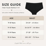 Girls Plain Black Knickers, Cotton Rich Soft Stretch Briefs, Teen School Underwear, Multipack (5, 10 or 15 Pairs)