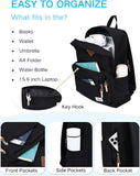 School Backpack Men Women,20L Black Rucksack School Bag for 15.6" Laptop | Capacity 20L,Lightweight,Water Resistant,10 Pockets,Thicken Straps,Anti Theft Back Pocket for School Travel Work