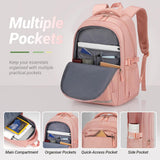 Taygeer School Bag for Girls, Lightweight Backpack for Teenage Girls Women | School Backpack Secondary with 11 Pockets, Water-Resistant Pink Backpack, Fits 15.6" Laptop, School & Travel Daypack, Pink