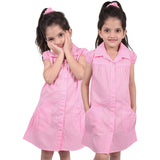 A2Z 4 Kids Girls Dress Pack of 2 School Uniform Pleated Gingham Checked Summer Dressess with Bobble Breathable Comfortable Lightweight Clothing PE Age 3-14 Years