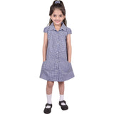 A2Z 4 Kids Girls Dress Pack of 2 School Uniform Pleated Gingham Checked Summer Dressess with Bobble Breathable Comfortable Lightweight Clothing PE Age 3-14 Years