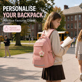 Taygeer School Bag for Girls, Lightweight Backpack for Teenage Girls Women | School Backpack Secondary with 11 Pockets, Water-Resistant Pink Backpack, Fits 15.6" Laptop, School & Travel Daypack, Pink