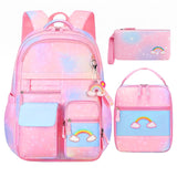 School Bags for Girls with Stationery Set, Refrigerator Door Kids Backpack Rucksack for Primary School, Lightweight Pink School Bag for 8-10 Years Old (Girls, Pink)
