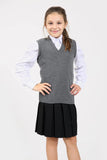 Nawal's Girls Knitted Tank Top V Neck Sleeveless Jumper School Uniform Smart & Comfortable