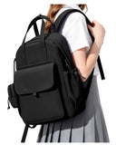 HYC00 School Backpack Womens, Causal Travel School Bags 14 Inch Laptop Backpack Rucksack Bag for Women Teenage Girls Boys Lightweight College Rucksack Water Resistant Bookbag Work Daypack, Black