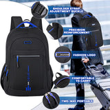 School Backpack for Boys, School Bag with Laptop Compartment, Reflective Teenagers, Large Waterproof Backpack, Stripes, Organisational Talent for School, Hiking, Travel, Business