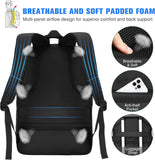 Paude Laptop Backpack,School Backpack Large Bookbag for High School College Students,Black Backpack for Men Office Business,Waterproof