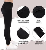 Lilax Little Girls' Stretch Skinny Pant School Uniforms Jegging for Kids