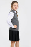 Nawal's Girls Knitted Tank Top V Neck Sleeveless Jumper School Uniform Smart & Comfortable