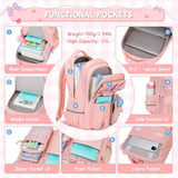 Girls Backpack, Kids Backpack for Girls School Bags with Pen Case, Bow Plaid Book Bag for Elementary Middle Primary High School College