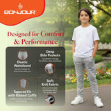Bonjour Kids Boys Girls Childrens School Jog Pants Sports Games Fleece PE Joggers Trouser Jogging Tracksuit Bottoms Football 3-13 Years
