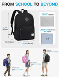 School Backpack, Lightweight Water-Resistant Rucksack 17.3L Large Capacity Backpack for Men Women Teenagers Casual Daypack Travel Work Hiking