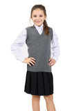 Nawal's Girls Knitted Tank Top V Neck Sleeveless Jumper School Uniform Smart & Comfortable