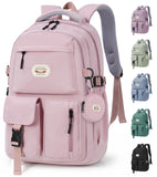 BECOJADDE Backpack School Bag for Women and Girls, 15.6" Laptop, Black 25L | Lightweight rucksack, Water-resistant, Padded shoulder strap, Detachable coin purse, Anti-theft pocket, College, Work, Travel