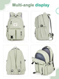 FIORETTO Lightweight School Backpack Womens, Cute School Bag for Teenager Girls, 15.6 Laptop Rucksack Backpack for School Casual Daypacks Travel Backpack for College Work Green 25L