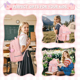Girls Backpack, Kids Backpack for Girls School Bags with Pen Case, Bow Plaid Book Bag for Elementary Middle Primary High School College