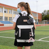 Asge Girls Backpack School Bags for Girls Nylon Waterproof College Rucksack Fashion Casual Daypack Women Bookbag Boys Schoolbag Teenagers Durable Unisex Student Backpacks