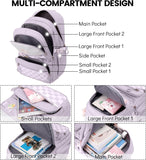 Amythe Girls Backpack, Kids School Bag with Cute Pendant, Purple | Elementary Middle Large BookBag for Teen Girls Grade 3-7, Lightweight Casual Daypack, Back to School / Travel, Fit Trolley