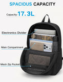 School Backpack, Lightweight Water-Resistant Rucksack 17.3L Large Capacity Backpack for Men Women Teenagers Casual Daypack Travel Work Hiking