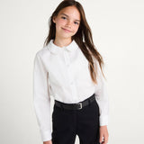 Amazon Essentials Girl's Easy-Iron Long-Sleeve Peter Pan School Uniform Shirt, Pack of 2