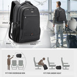 DUSLANG Travel Laptop Backpack, Work Bag Laptop Bag with USB Charging Port, Anti Theft Business Backpack, College School Rucksack for Men and Women, Fits 17 Inch, Black