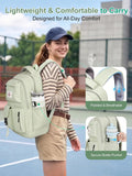 FIORETTO Lightweight School Backpack Womens, Cute School Bag for Teenager Girls, 15.6 Laptop Rucksack Backpack for School Casual Daypacks Travel Backpack for College Work Green 25L