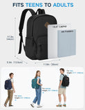 School Backpack, 15.6 Inch Classic Lightweight Water-Resistant Rucksack Backpack for Men Women Teens Girls Boys Kids to School, College, Travel, Work