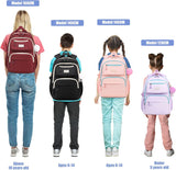 School Bag for Girls, Modern Contrast Color Kids Backpack for Primary High School Students, Fashion Bookbag Aged 6-12 with Furry Pom Pom