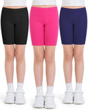Auranso Girls Cycling Shorts 5-12 Years PE Dance Short Leggings Kids Summer Over Knee Half Length Cycle Shorts 3 Pack