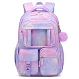 School Backpack for Girls, Cute Kawaii School Bags for Primary Secondary Students, Kids Large Capacity Bookbag with Clear Window Ita Bag