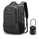 DUSLANG Travel Laptop Backpack, Work Bag Laptop Bag with USB Charging Port, Anti Theft Business Backpack, College School Rucksack for Men and Women, Fits 17 Inch, Black