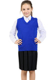 Nawal's Girls Knitted Tank Top V Neck Sleeveless Jumper School Uniform Smart & Comfortable