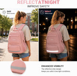 Taygeer School Bag for Girls, Lightweight Backpack for Teenage Girls Women | School Backpack Secondary with 11 Pockets, Water-Resistant Pink Backpack, Fits 15.6" Laptop, School & Travel Daypack, Pink