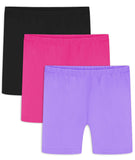 Auranso Girls Cycling Shorts Age 5-14 Teen Kids Cotton PE Dance Cycle Gymnastic Shorts Breathable Under Dress Shorts for Girls 3 Pack