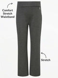 2 Pack Girls Slim Leg Jersey School Trousers – Pull On Stretch School Uniform Trousers with Butterfly Pendant – Ages 3-16 Years