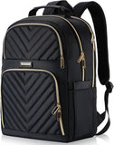 Backpack Women, 15.6 Inch School Backpack Girls Teenager, Laptop Backpack Stylish Daypack Waterproof for School, Uni, Travel, Work, Black