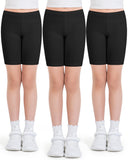Auranso Girls Cycling Shorts 5-12 Years PE Dance Short Leggings Kids Summer Over Knee Half Length Cycle Shorts 3 Pack
