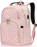 Backpack Women, 15.6 Inch School Backpack Girls Teenager, Laptop Backpack Stylish Daypack Waterproof for School, Uni, Travel, Work, Black