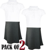 A2Z 4 Kids Girls Pack of 2 School Uniform Dress Comfortable Pleated Summer Lightweight School Skirts Dress Age 3-14 Years