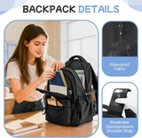 School Backpack School Bag for Teenage Girls Boys College Rucksack Lightweight Schoolbag Casual Backpack Dayback Women Bookbag College Waterproof 14 Inch Laptop Backpacks,C2-Black