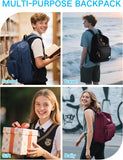 School Backpack Men Women,20L Black Rucksack School Bag for 15.6" Laptop | Capacity 20L,Lightweight,Water Resistant,10 Pockets,Thicken Straps,Anti Theft Back Pocket for School Travel Work