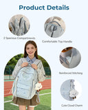 Makukke School Backpack for Girls, Cute Bowknot Aesthetic Bookbag with Laptop Compartment, Large Capacity College Daypack, Water Resistant Rucksack for Teens, High School (Pink)