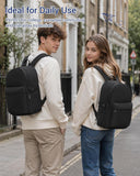 Kono School Bag for Boys Girls Teenager Black Backpack Lightweight Rucksack | 15.6 Inch Laptop Sleeve, Solid Colour Back to School Large Daypack, Ideal for College Work Travel and Daily Commuting