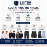 Pack of 2 - Girls Flared Jersey School Trousers Pull Up Wide Leg School Uniform Butterfly Pendant Ages 3-16y