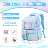 School Backpack for Girls, Cute Kawaii School Bags for Primary Secondary Students, Kids Large Capacity Bookbag with Clear Window Ita Bag