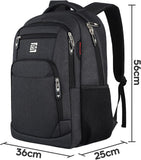 KASIBON Laptop Backpack for Men, Anti-Theft Travel Backpack Business | Water Resistant Work Rucksack for 15.6 Inch Laptop, Large School Bag with Padded Shoulder Straps & Side Bottle Pockets
