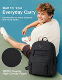 VASCHY School Bag,Lightweight Dual Compartment School Backpack for Teen Boys Girls Water Resistant Unisex 15.6inch Casual Rucksack for Mens/Womens/College/Work/Travel, Black