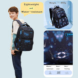 Bansusu Galaxy-Print Backpack Rucksack for Boys Middle-School Elementary Bookbag